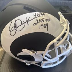 Los Angeles Rams Erick Dickerson Full Size Autographed Replica Helmet 
