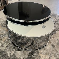 Marlow Heights Black Nesting Cocktail Table, Set Of 2 Like New