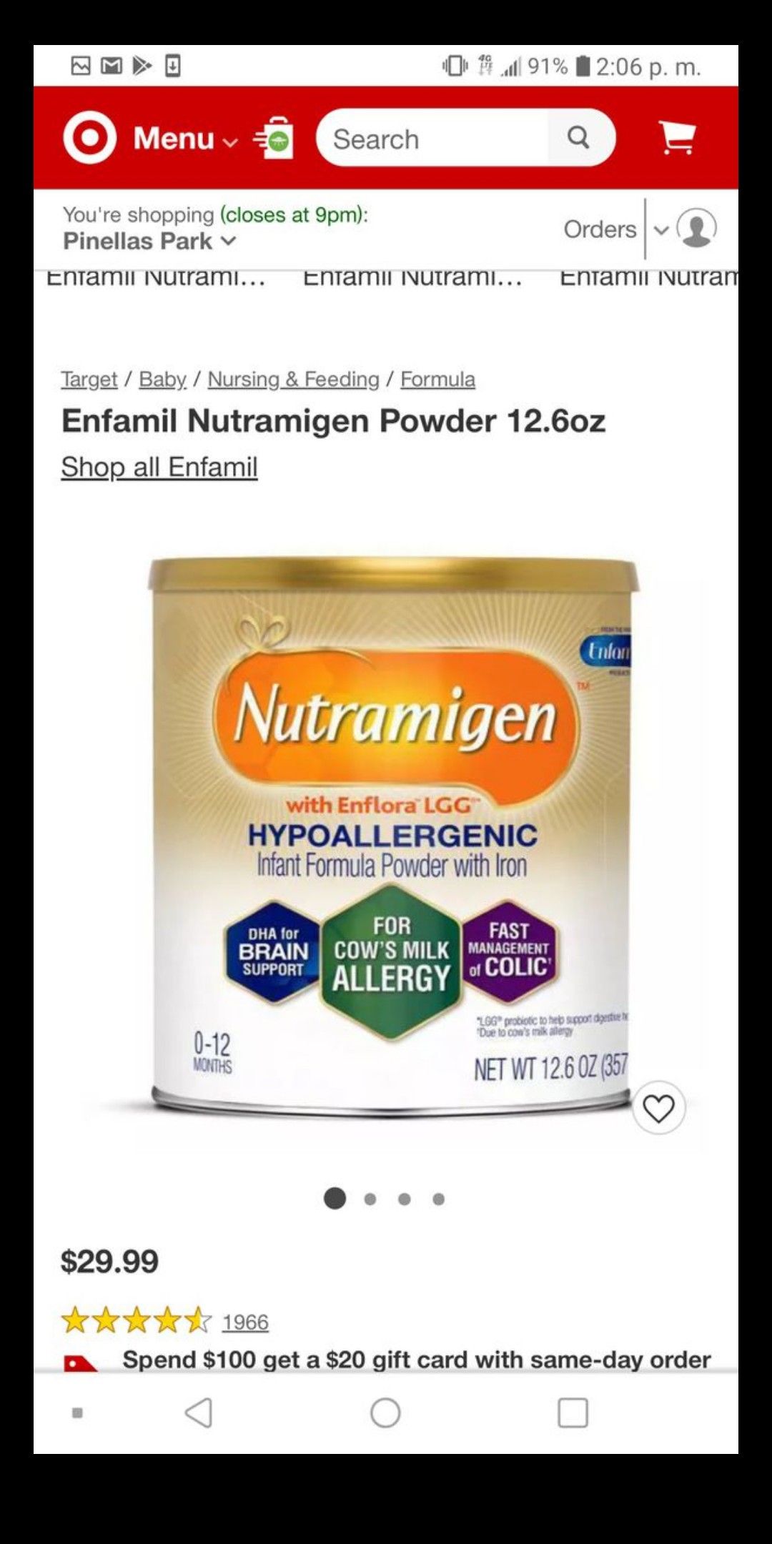 Nutramigen infant