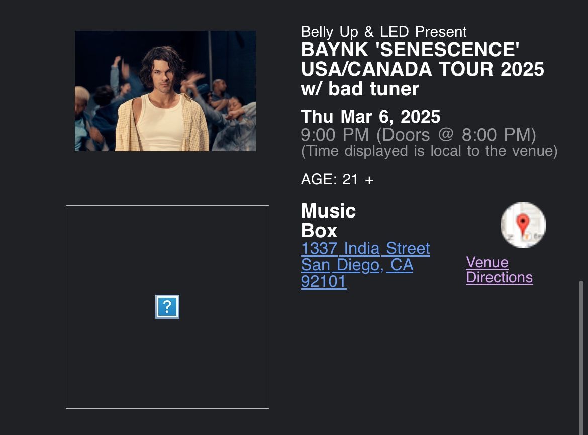 Baynk 1 Ticket