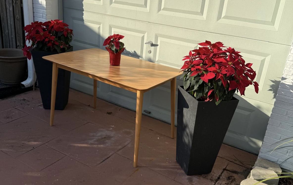 Rectangular Solid Wood Dining Table - Mid Century Modern Kitchen
