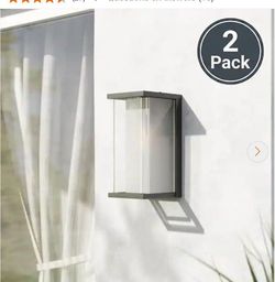 Oupavocs 1-Light Black Hardwired 12.6 in. H Outdoor Sconce Dusk to Dawn Wall Lantern Sconce (2-Pack)