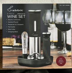 Brand New Rabbit Electric Wine Opener Set – 8 Piece Kit