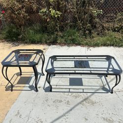 🪑 Glass & Metal Coffee Table + 1End Tables Set – Heavy Duty & Stylish! 🪑