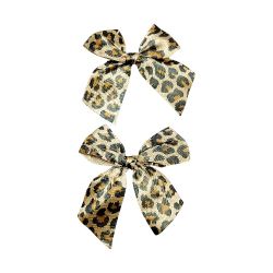Leopard Print Hair Bows Accessory Set