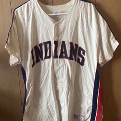 Rare Baseball Indians Jersey Russel Athletic Size L Vintage MLB Indians Team Jersey