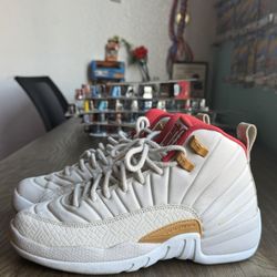 Jordan Air Jordan 12 Boys White Red Gold High Top Sneakers Size 5Y