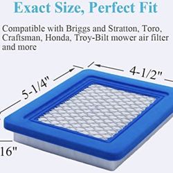Lawnmower Air Filter For Briggs & Stratton, Craftsman, Honda, Toro