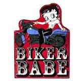 This Betty Boop Biker Babe Embossed Die-Cut Tin Sign 