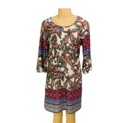 Lapogee Worldover Sz M Women Quarter Sleeve Dress