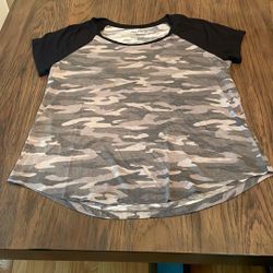 Torrid Black And Camo Tee