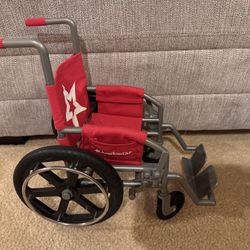 RETIRED American Girl Doll Berry Wheelchair Red/Grey Star 18" Doll Accessory