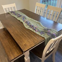 Dining Table and Chairs with Bench