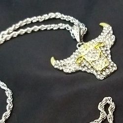 Men's OX HEAD COW Pendant Necklace 