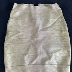 Herve Leger Pencil Skirt , Gold Color Color ,  size XS