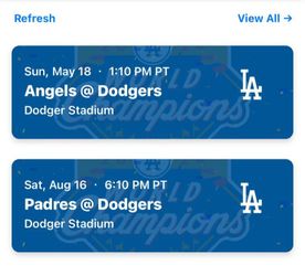 4 Tickets For Dodgers