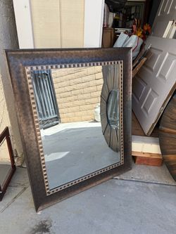Large Wall Mirror with Bronze Frame