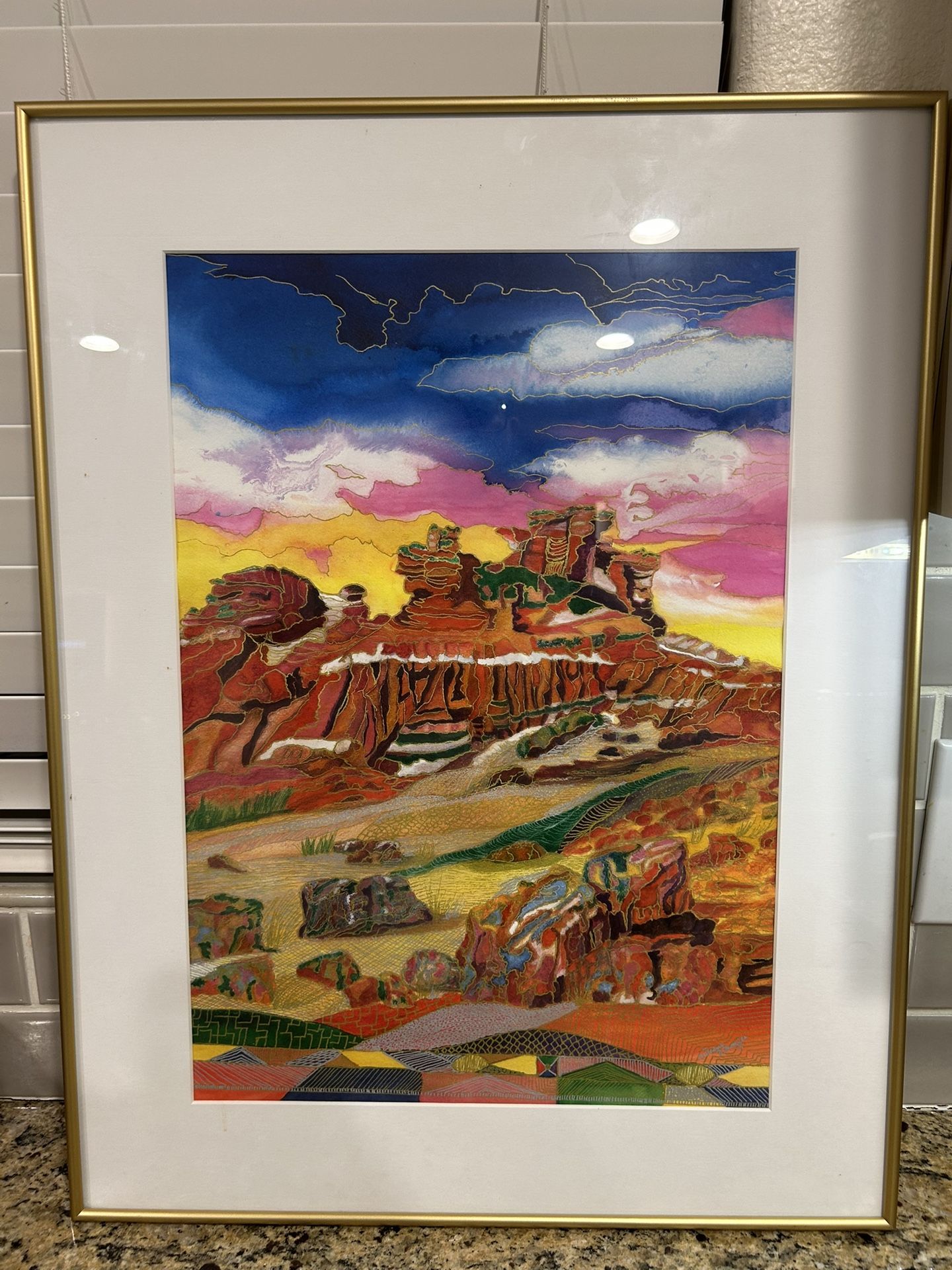 Diane DiMaggio Original Painting Patchwork Desert XVI Petrified Forest 2004