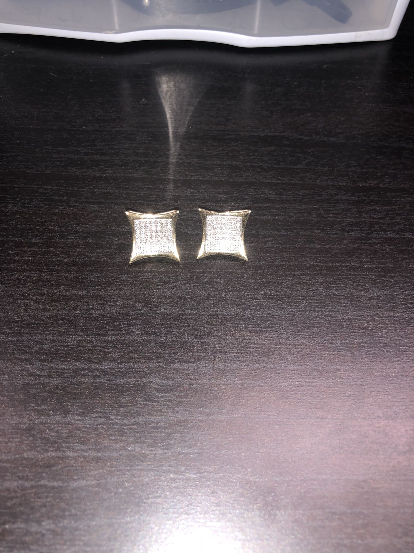 Real diamond square earrings