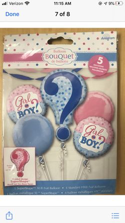 Gender reveal balloon bouquet