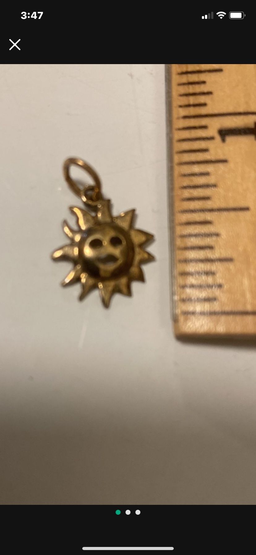 Gold Colored Smiling Sunshine Charm