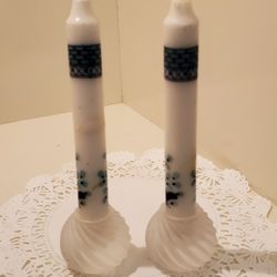 Set Crystal Candle Holders 