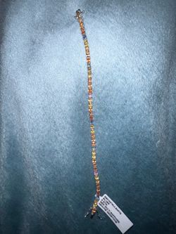 Silver tennis bracelet with multi gem sapphire 8GTW