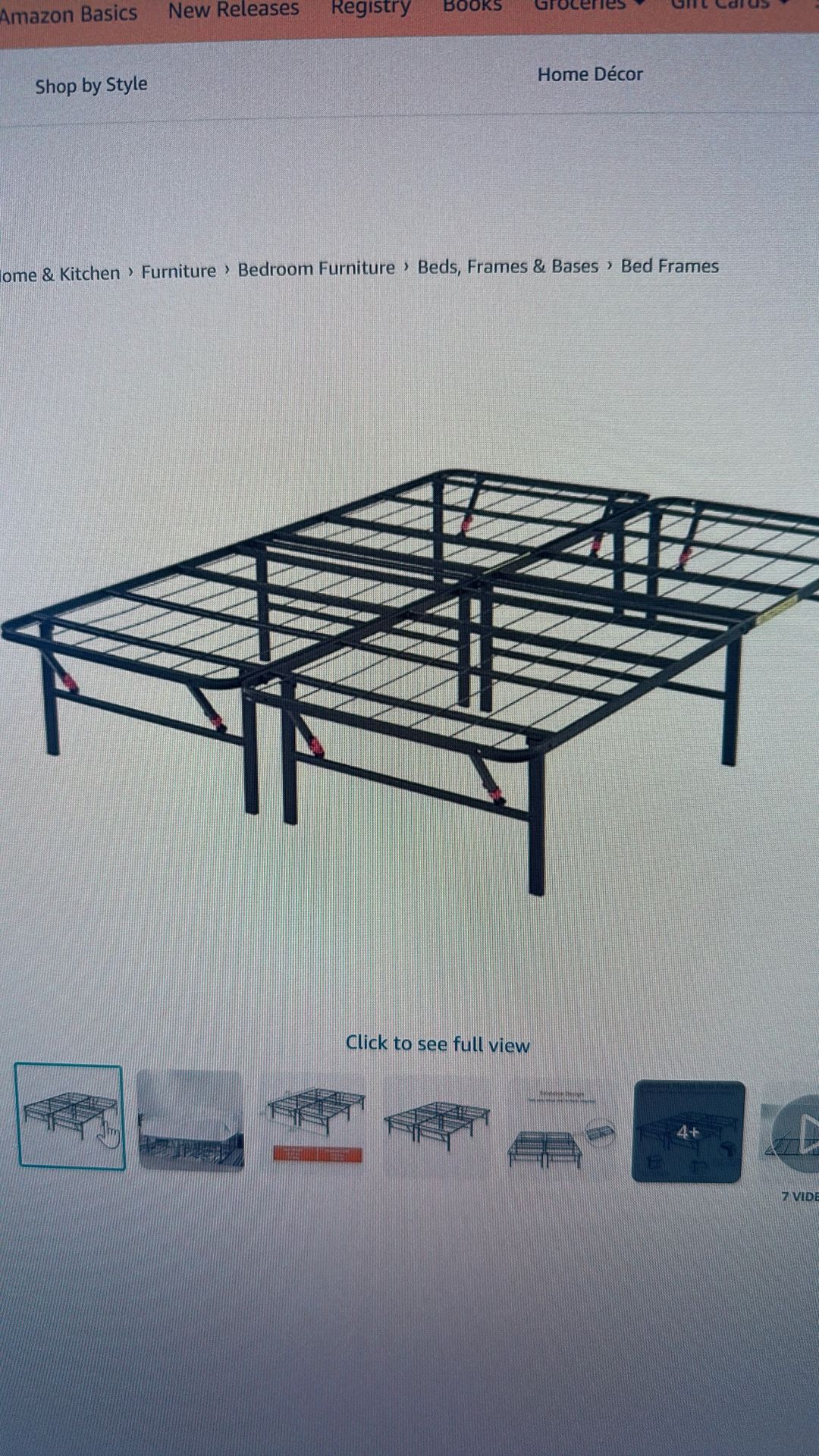 King Bed Frame, Foldable( 2 Twins) 14” High