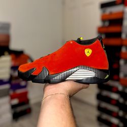 Jordan 14 Retro “Ferrari” (GS) Sizes 4Y / 4.5Y / 5Y / 5.5Y / 6Y / 6.5Y / 7Y IN HAND BRAND NEW
