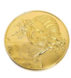 sterling silver 24kt Electroplated Coin study for the head of leda C.1508