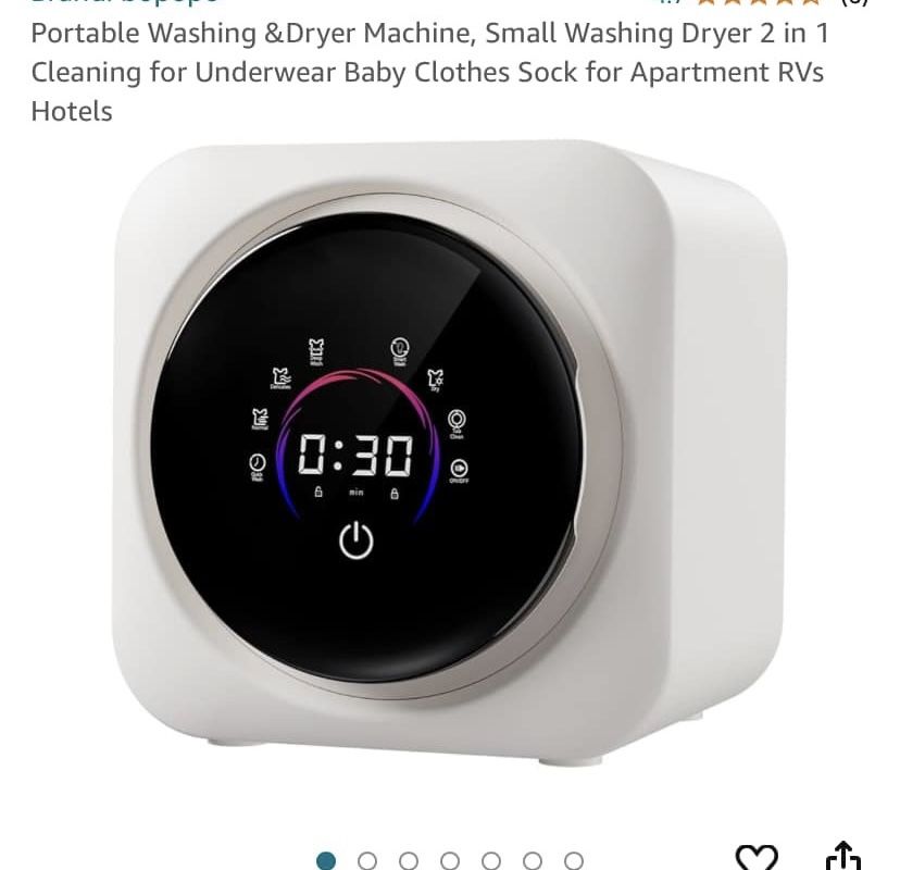 Portable Washing &Dryer Machine, Small Washing Dryer 2 in 1 Cleaning