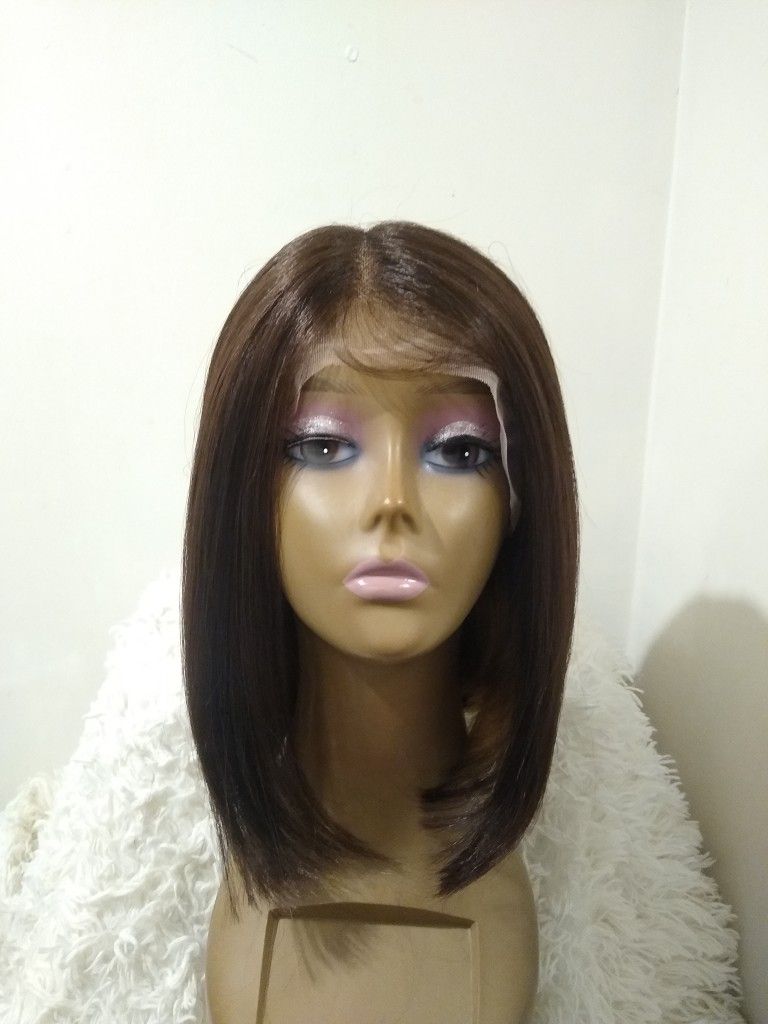 Human Hair Blend Bob Lace Front Wig