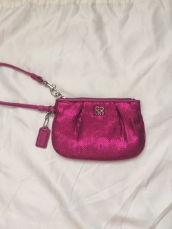 COACH sequin wristlet