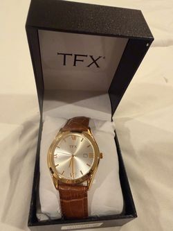 TFX Watch with Brown Leather Strap