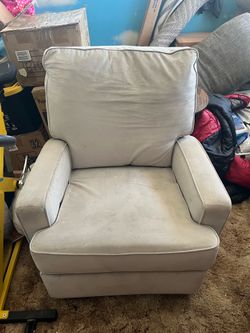 Set of 2- Baby Relax Addison Swivel Gliding Recliner - Performance Gray Fabric: Modern Accent, Solid Pattern, 1-Seater