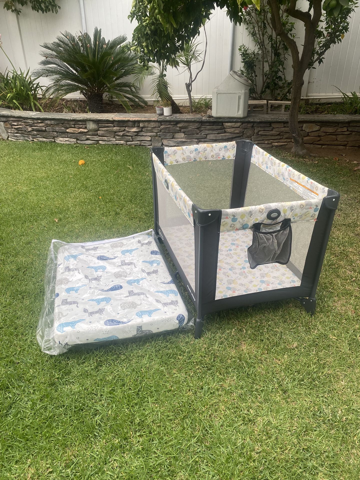 Graco Portable Playpen W/ New Sleeping Cushion