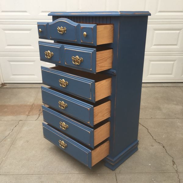 Awesome Blue And Gold Distressed Dresser For In San Go Ca Awesome Blue And Gold Distressed Dresser For In San Go Ca Offerup