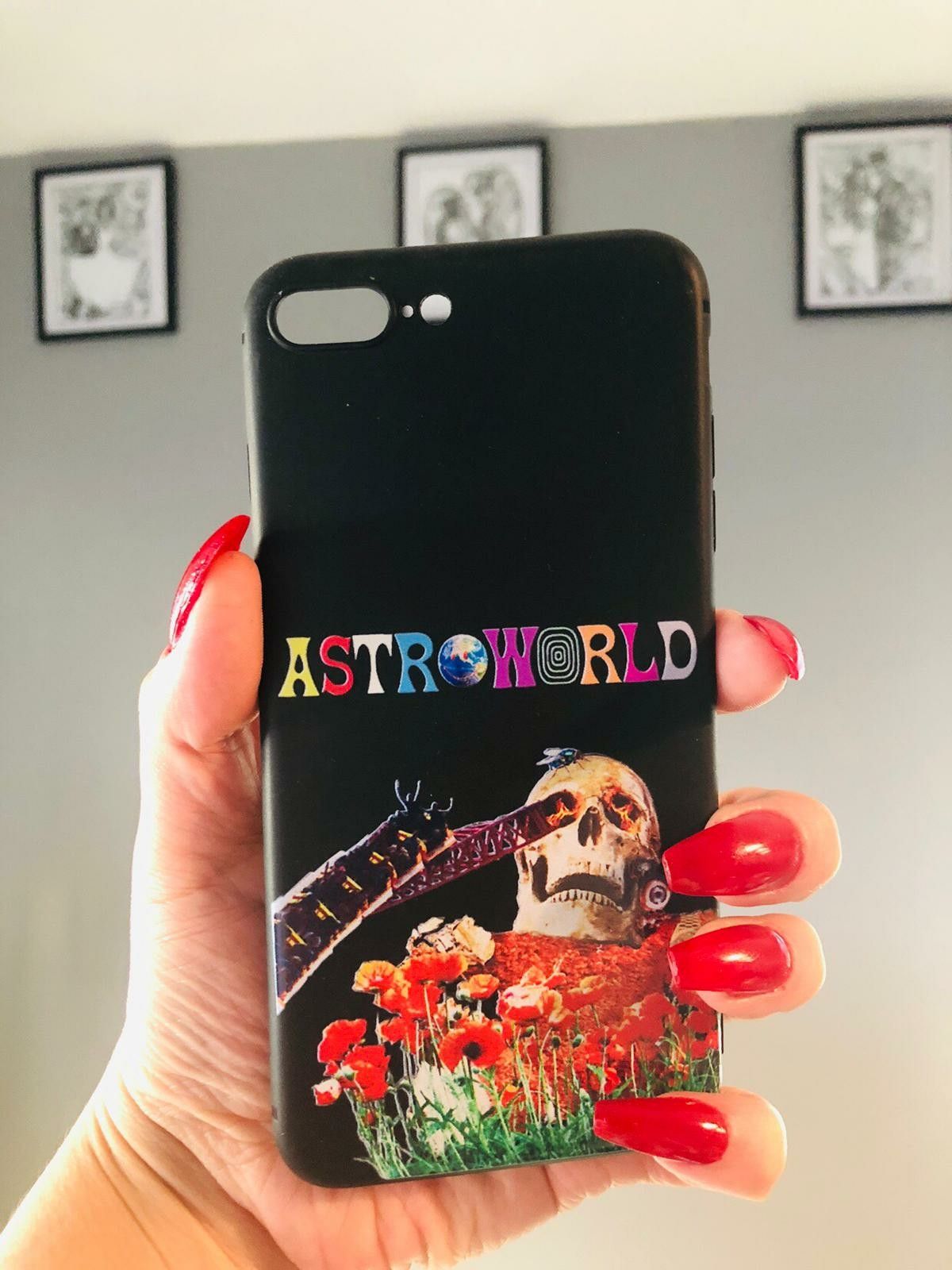 New iphone 7+ or iphone 8+ plus case rubber Astroworld Travis Scott rap hip hop cool phone case hypebeast