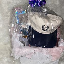 Mother Day Basket with Brand Pink Base Ball Hat