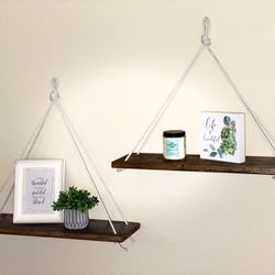 Wood Hanging Shelves, Set Of 2