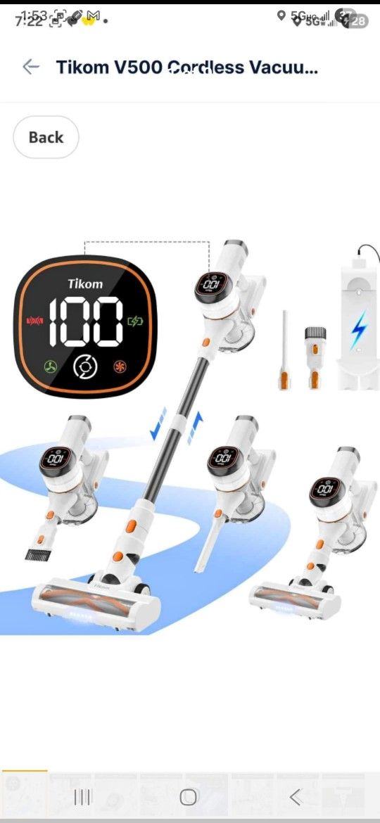 Tikom V500 Cordless Vacuum Cleaner for Home,