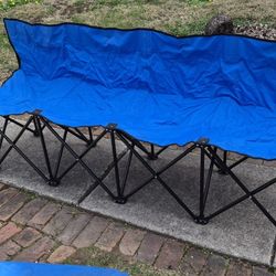 Two Blue Portable Folding Benches