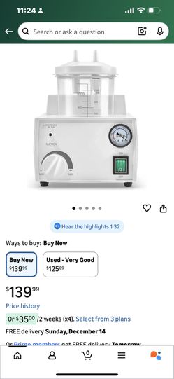 Brand New 1000ml Portable Veterinary Suction Machine for Home Use 110V