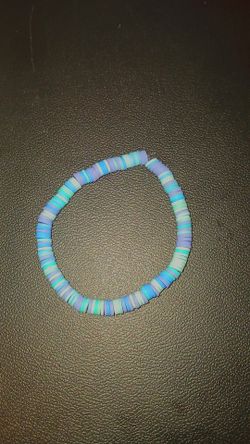 Blue clay beaded bracelet