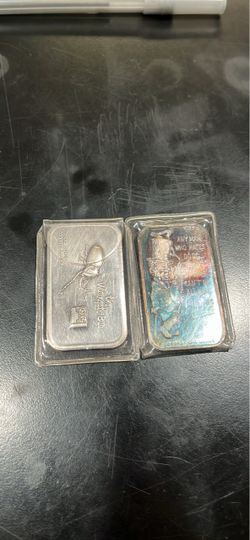1 oz .999 Fine Silver Art Bars – Lot of 2