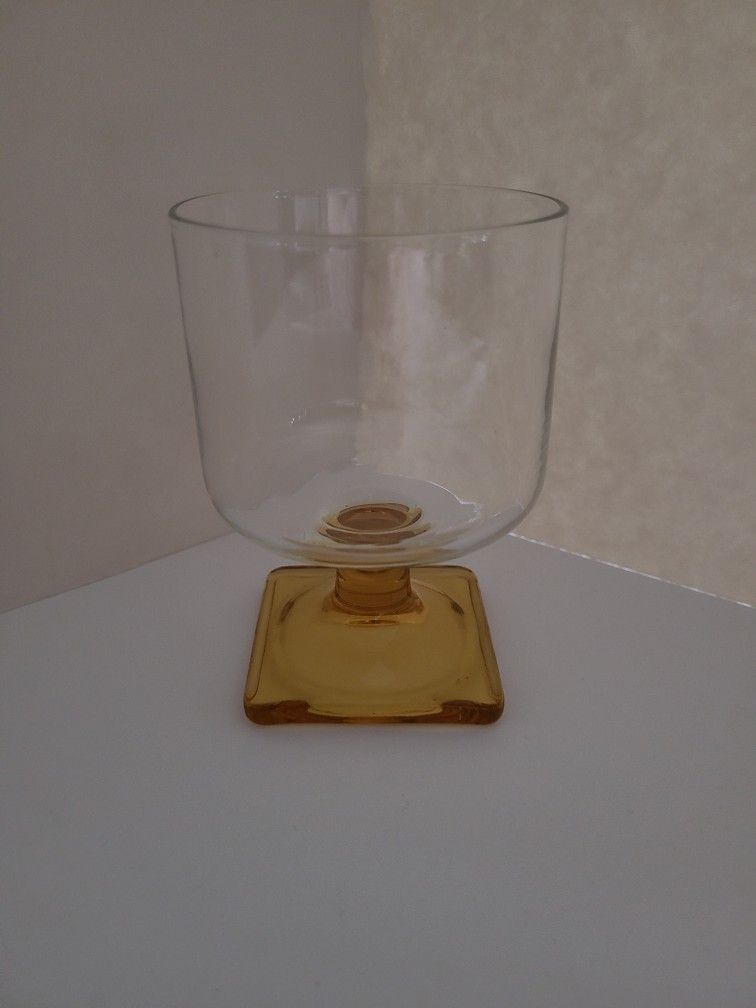 Vintage Mid Century Clear and Topaz Glassware