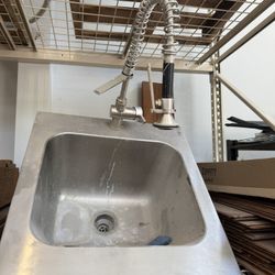 Stainless Deep Sink And Tall Faucet