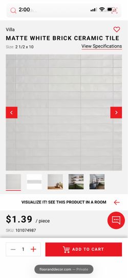Villa Matte White Brick Ceramic Tile