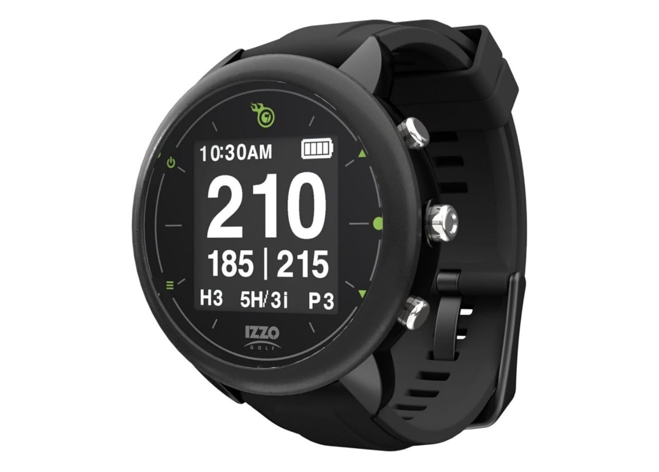 Izzo Golf Swami Golf GPS Watch  Brand Izzo Model Name Golf GPS Watch Screen Size 1.5 Inches Special Feature Battery Lasts up to 10 hours Connectivity 