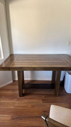 Wood Counter Height Dining Table w/2leafs